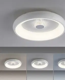 LED stropní svítidla LEUCHTEN DIREKT is JUST LIGHT LED stropní svítidlo bílé šedá 50x50 kruhové křišťálový efekt stmívatelné CCT 2700-5000K LD 14384-16