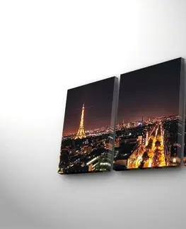 Hodiny Hanah Home Obrazové nástěnné hodiny Paříž 96x40 cm vícebarevné