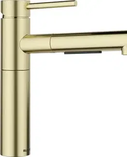 Dřezové baterie Blanco ALTA II-S satin gold, výsuvná sprcha s přepínáním