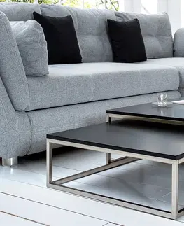 Designové a luxusní konferenční stolky Estila Moderní konferenční stolek New Fusion sada 2ks černá