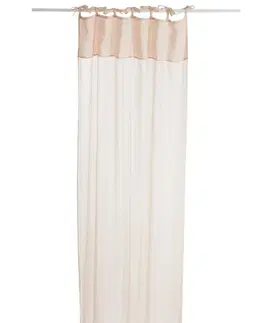Záclony Růžový bavlněný voál / záclona na zavazování - 140*290cm J-Line by Jolipa 71648