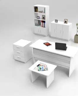 Kancelářské a psací stoly Set kancelářského nábytku VO14 bílý