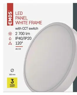 LED stropní svítidla EMOS LED svítidlo NEXXO bílé, 30 cm, 28,5 W, teplá/neutrální bílá ZM5153