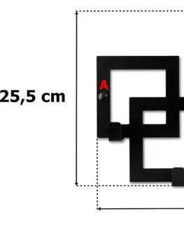 Bytové doplňky a dekorace TZB Nástěnný věšák KARDUS 53 cm černý