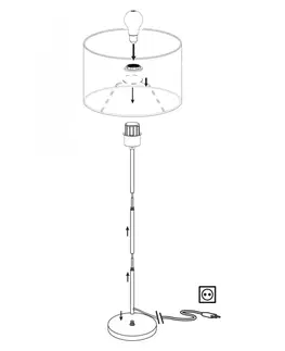Stojací lampy se stínítkem EGLO Stojací svítidlo PASTERI 95166