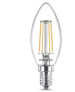 LED žárovky Philips Philips E14 LED svíčka 4,3W teplá bílá filament