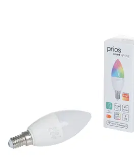 SmartHome LED ostatní žárovky PRIOS Prios LED svíčka E14 4,9W RGBW WLAN matná, 3ks