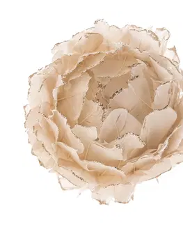 Vánoční dekorace Závěsná květina z peří růžová, 8 cm