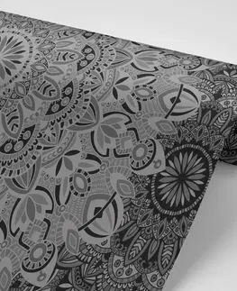 Samolepící tapety Samolepící tapeta stylová Mandala v černobílém provedení