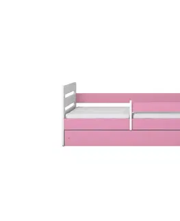 Dětské postýlky Kocot kids Dětská postel Tomi růžová, varianta 80x160, bez šuplíků, s matrací