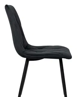 Židle TZB Čalouněná jídelní židle MADISON samet černá