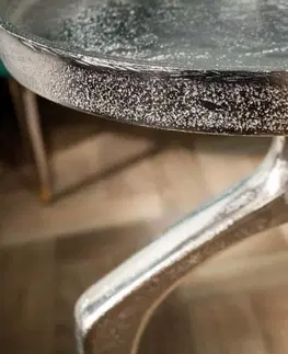 Konferenční stolky Odkládací stolek 2 ks ARIADNA Dekorhome Stříbrná