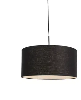 Zavesna svitidla Moderní závěsná lampa černá s černým odstínem 50 cm - Combi 1