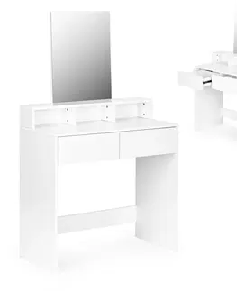 Toaletní stolky MODERNHOME Toaletní stolek Pretty se zrcadlem a zásuvkami bílý