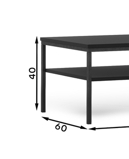 Konferenční stolky Konferenční stolek BOLSENA, černý mat/dub artisan