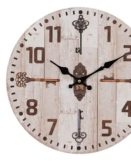 Hodiny Nástěnné hodiny se starými klíči - Ø 34*4 cm / 1*AA Clayre & Eef 6KL0753