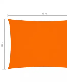 Stínící textilie Stínící plachta obdélníková oxfordská látka 4 x 6 m Dekorhome Oranžová