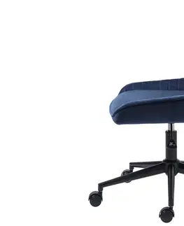 Kancelářská křesla Furniria Designová kancelářská židle Dana modrý samet