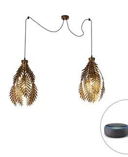 Zavesna svitidla Chytrá závěsná lampa zlatá 2-světelná vč.Wifi A60 - Botanica