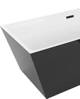 Sifony k pračkám MEXEN Lita vana volně stojící 170x75 cm, bílá/černá, černý sifon 52121707575-B