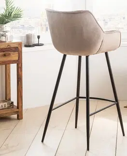 Barové židle LuxD Designová barová židle Kiara šampaňský samet