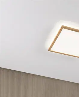 LED stropní svítidla PAULMANN LED Panel Atria Shine Backlight IP44 hranaté 293x293mm 16W 4000K design dřevo 710.35