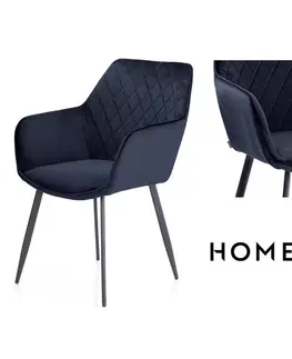 Židle HOMEDE Designová židle Vialli tmavě modrá, velikost 60x42x84