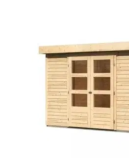 Dřevěné plastové domky Dřevěný zahradní domek ASKOLA 5 Lanitplast Přírodní dřevo