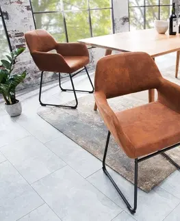 Luxusní jídelní židle Estila Designová židle Mustang hnědá