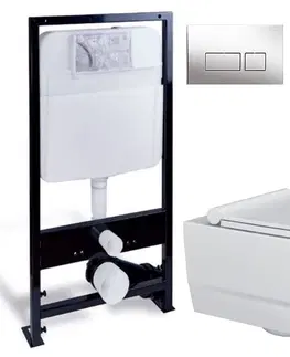 WC sedátka PRIM předstěnový instalační systém s chromovým tlačítkem  20/0041 + WC MYJOYS MY2 + SEDÁTKO PRIM_20/0026 41 MY2