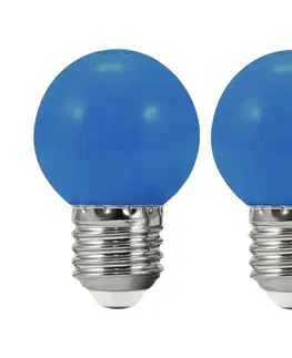 LED osvětlení  SADA 2x LED Žárovka PARTY E27/0,5W/36V modrá 3000K 