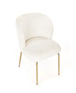 Židle HALMAR Designová židle K474 krémová/zlatá