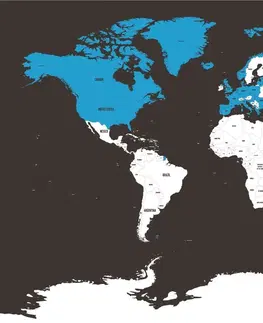 Tapety mapy Tapeta moderní mapa s modrým kontrastem