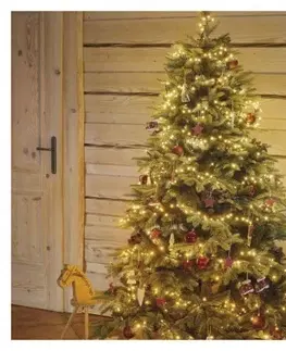 Vánoční řetězy a lamety EMOS LED vánoční řetěz Hedge s časovačem 6 m vintage