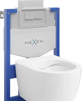 Záchody MEXEN/S WC předstěnová instalační sada Fenix XS-U s mísou WC Carmen,  bílá 6853388XX00
