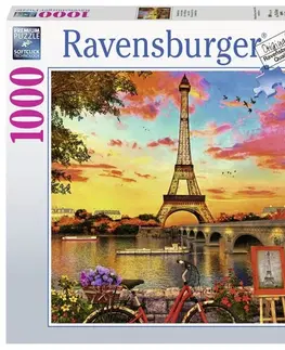 Hračky puzzle RAVENSBURGER - Na břehu Seiny 1000 dílků