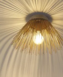 Stropni svitidla Stropní lampa ve stylu Art Deco zlatá - koště