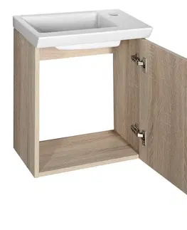 Koupelnový nábytek AQUALINE ZOJA/KERAMIA FRESH umyvadlová skříňka 44x50x25,3cm, dub platin 51046DP