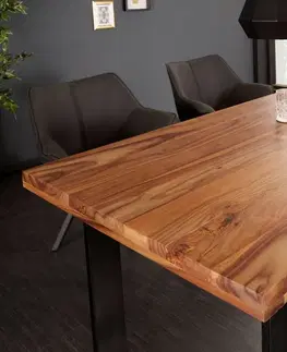 Jídelní stoly LuxD Designový jídelní stůl Thunder 120 cm sheesham