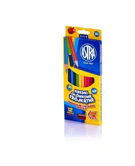 Hračky ASTRA - Ergonomické trojhranné barvičky 12ks + struhadlo, 312110002