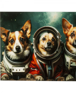 Skleněné obrazy KARE Design Skleněný obraz Astronauts Dogs 80x60CM