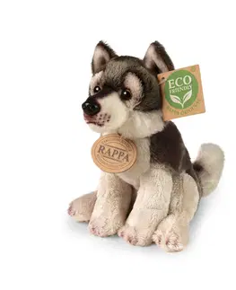Hračky RAPPA - Plyšový vlk sedící 15 cm ECO-FRIENDLY