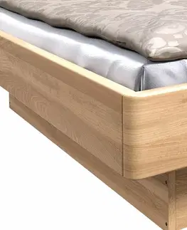 s úložným prostorem Moderní dřevěná buková postel s úložným prostorem FENIX 1, rošty v ceně