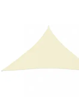 Stínící textilie Stínící plachta trojúhelníková 3 x 4 x 4 m oxfordská látka Dekorhome Krémová