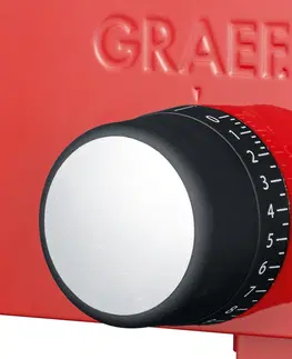 Elektrické kuchyňské kráječe GRAEF SKS 10023 elektrický kráječ se 2 kotouči, červená