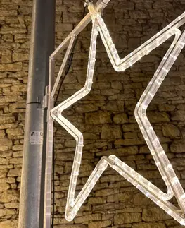 LED venkovní PROFI motivy DecoLED LED světelná hvězda na VO, pr. 80 cm, teple bílá