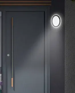 Venkovní nástěnná svítidla Telefunken LED venkovní nástěnné Nizza, Ø 28cm, černá 4 000K