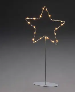 Vánoční světelná hvězda Konstsmide Christmas Stojací LED kovová hvězda - stříbrná s nohou