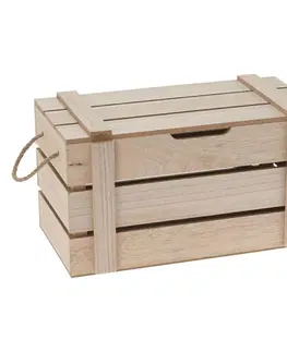 Úložné boxy DekorStyle Dřevěná krabička s víkem Feldo 36 cm hnědá