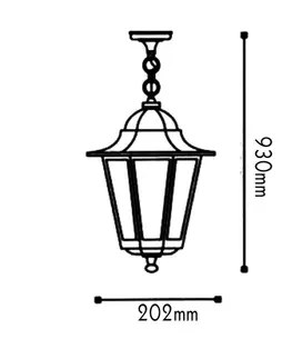 Závěsná svítidla ACA Lighting Garden lantern venkovní závěsné svítidlo HI6025W